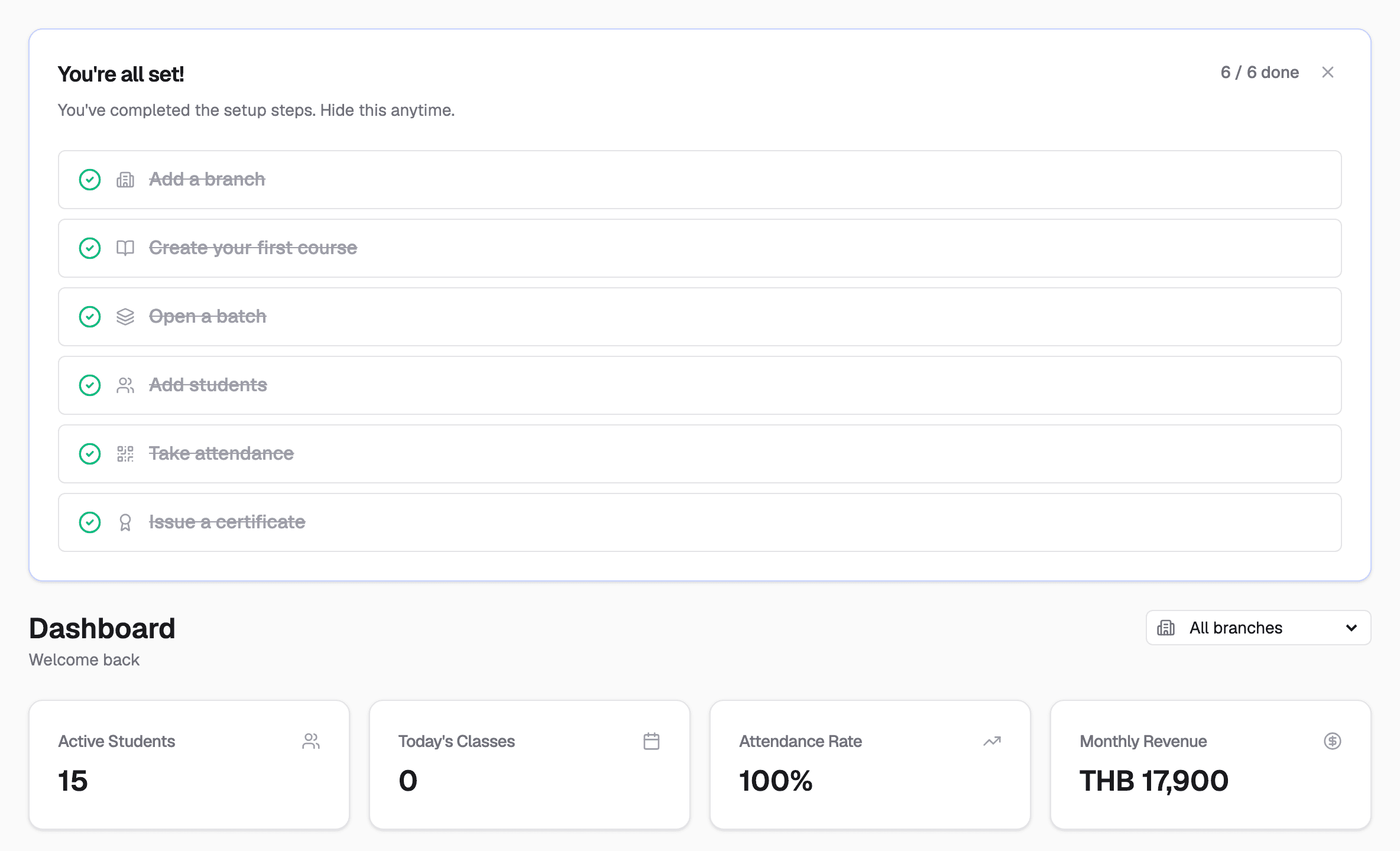 Coursenomic dashboard
